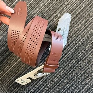 Lacoste Brown Leather Belt with Logo